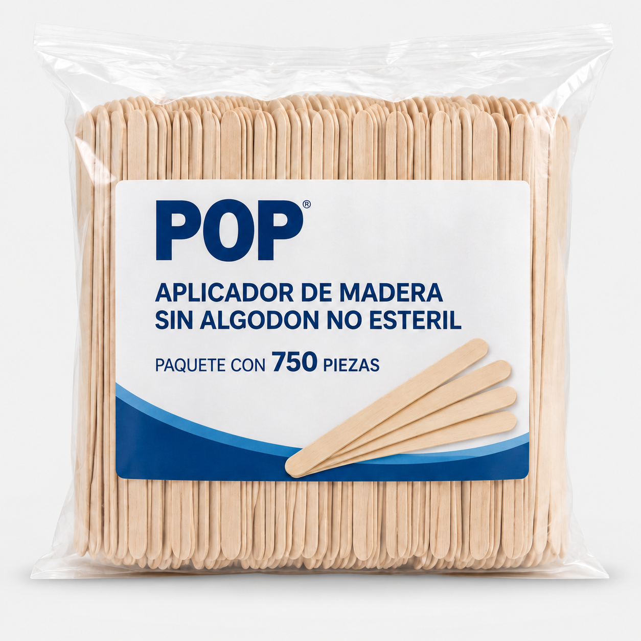 Aplicador de madera sin algodón no estéril