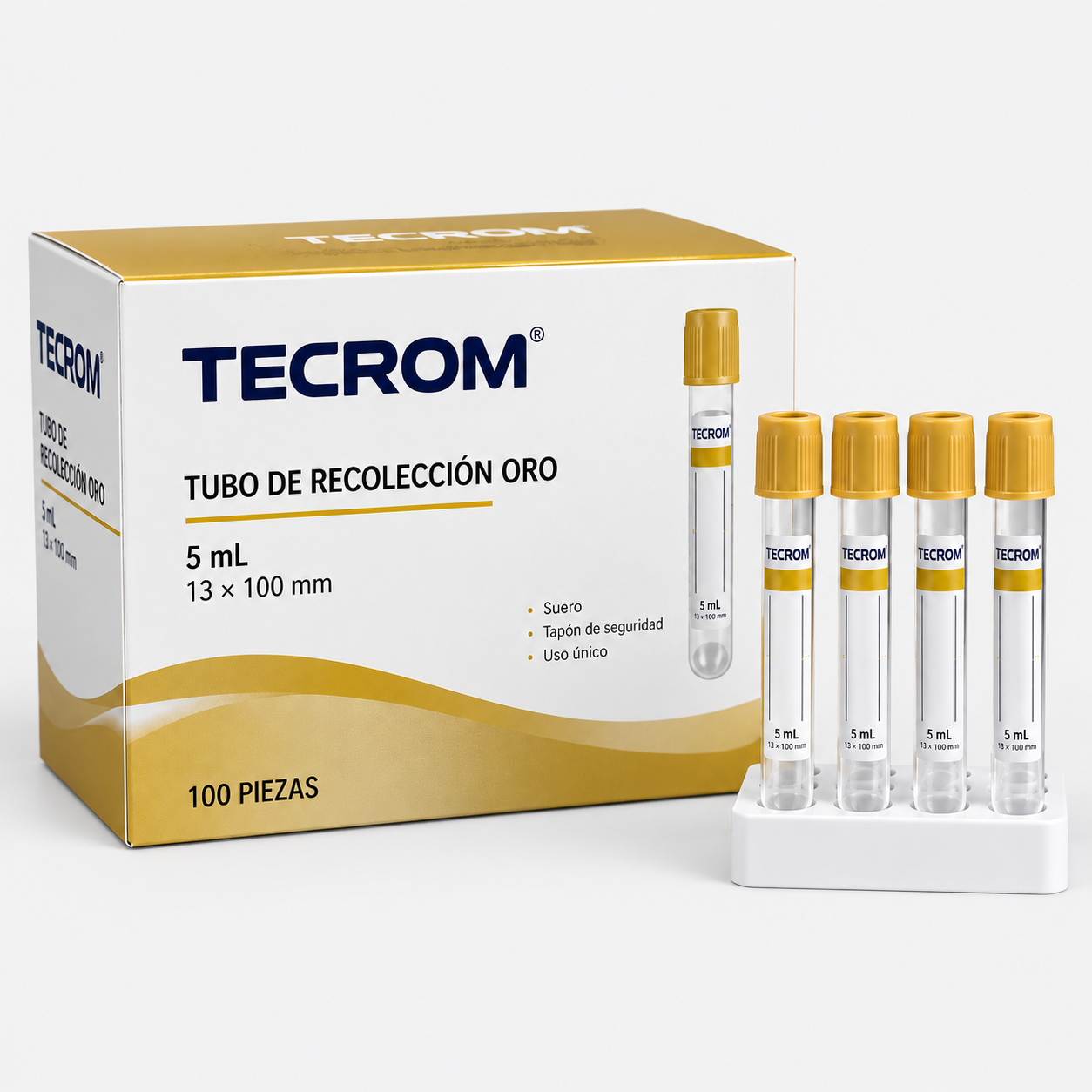 Tubo de recolección · tapón oro