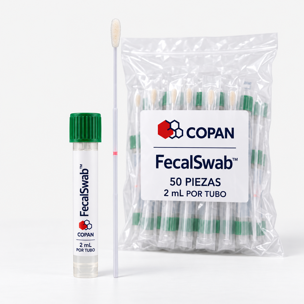 FecalSwab · hisopo de nylon flocado