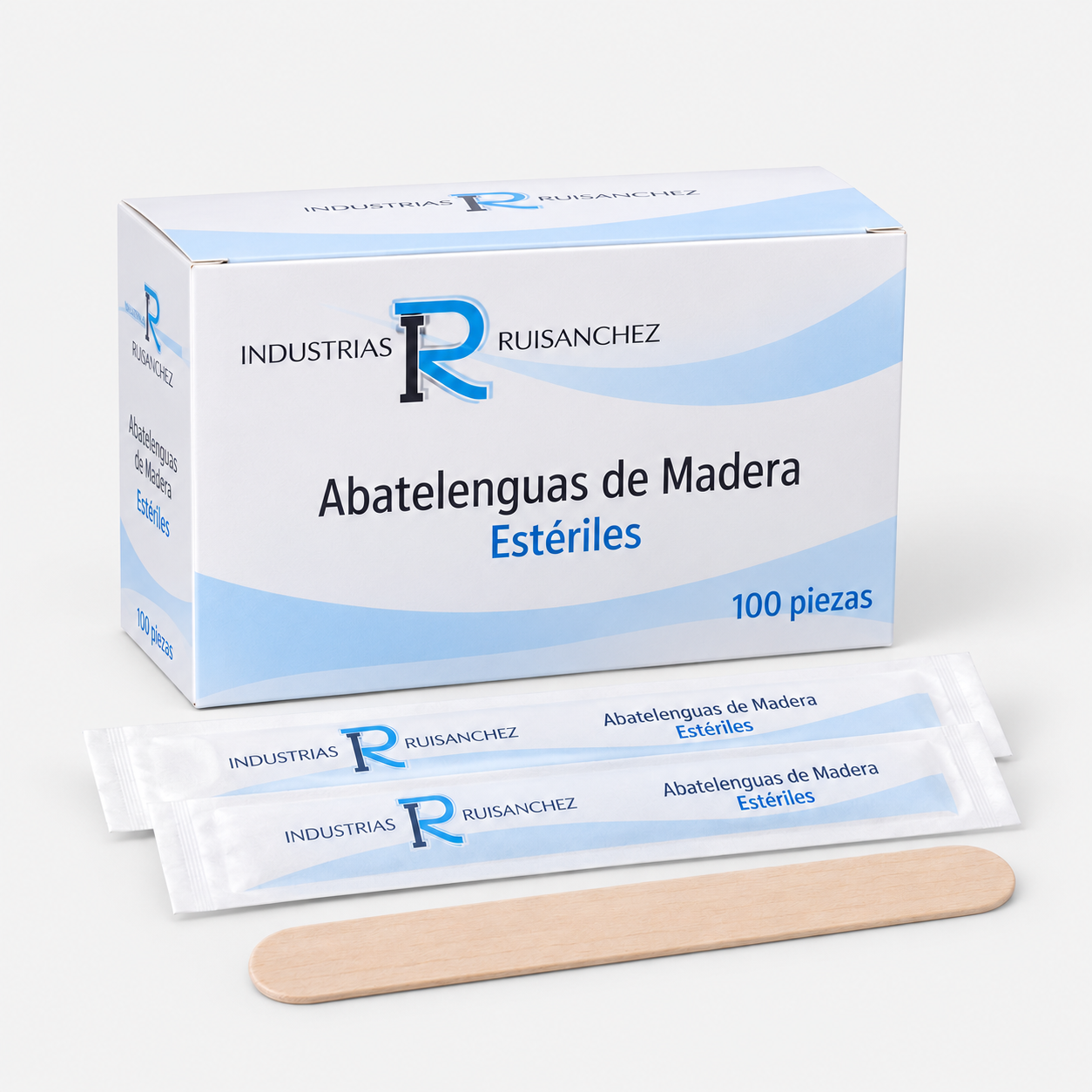 Abatelengua de madera estéril