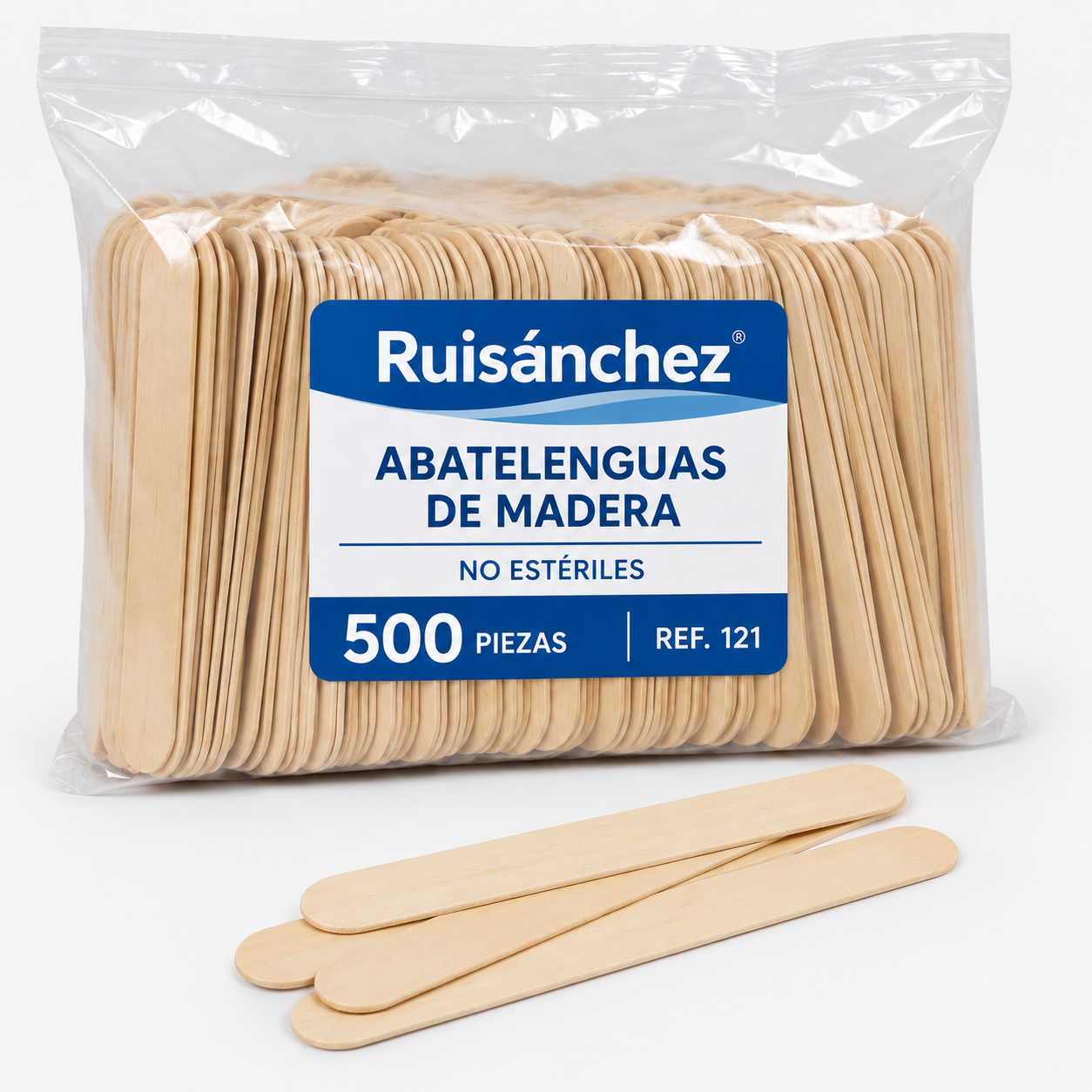 Abatelengua de madera no estéril