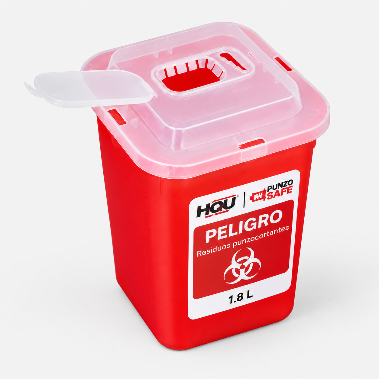Contenedor para punzocortantes color rojo