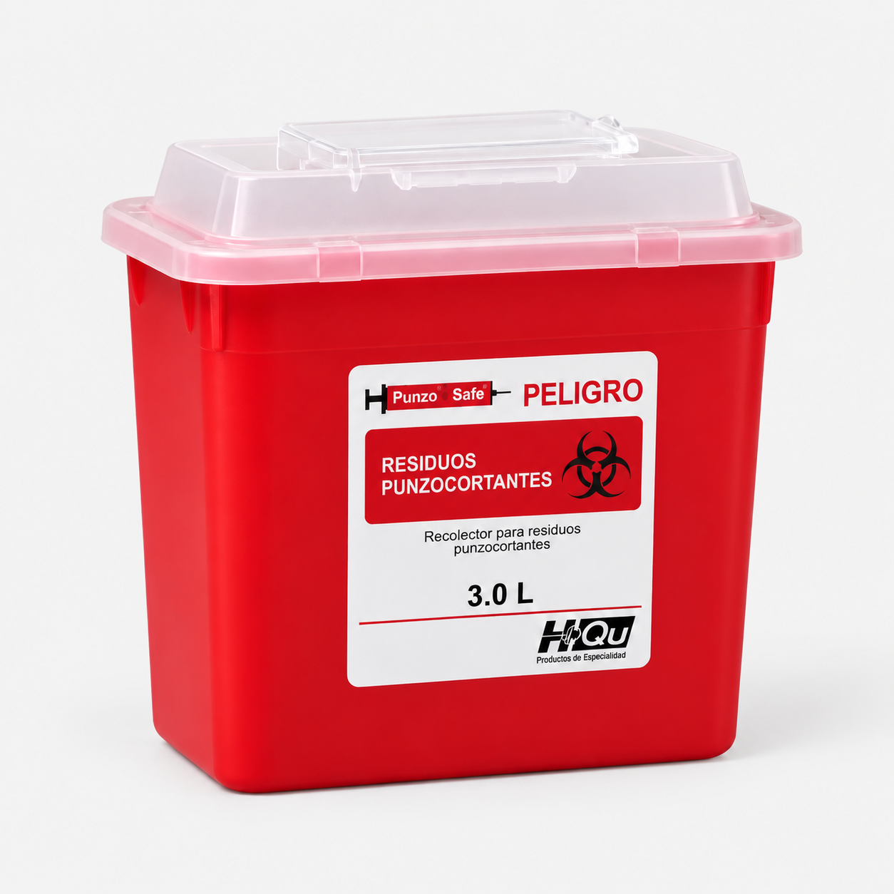 Contenedor para punzocortantes color rojo