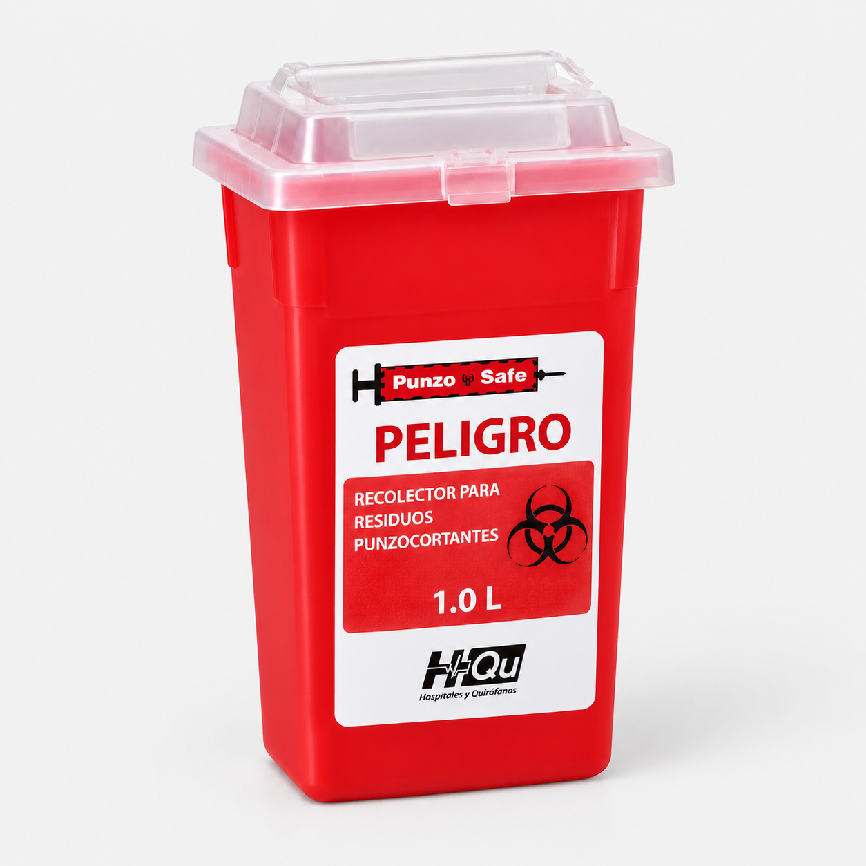 Contenedor para punzocortantes color rojo