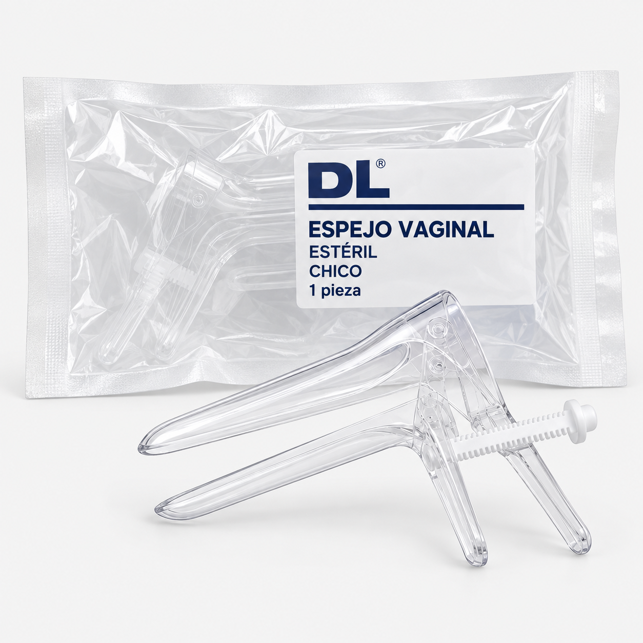 Espejo vaginal desechable, de cremallera, tamaño chico estéril