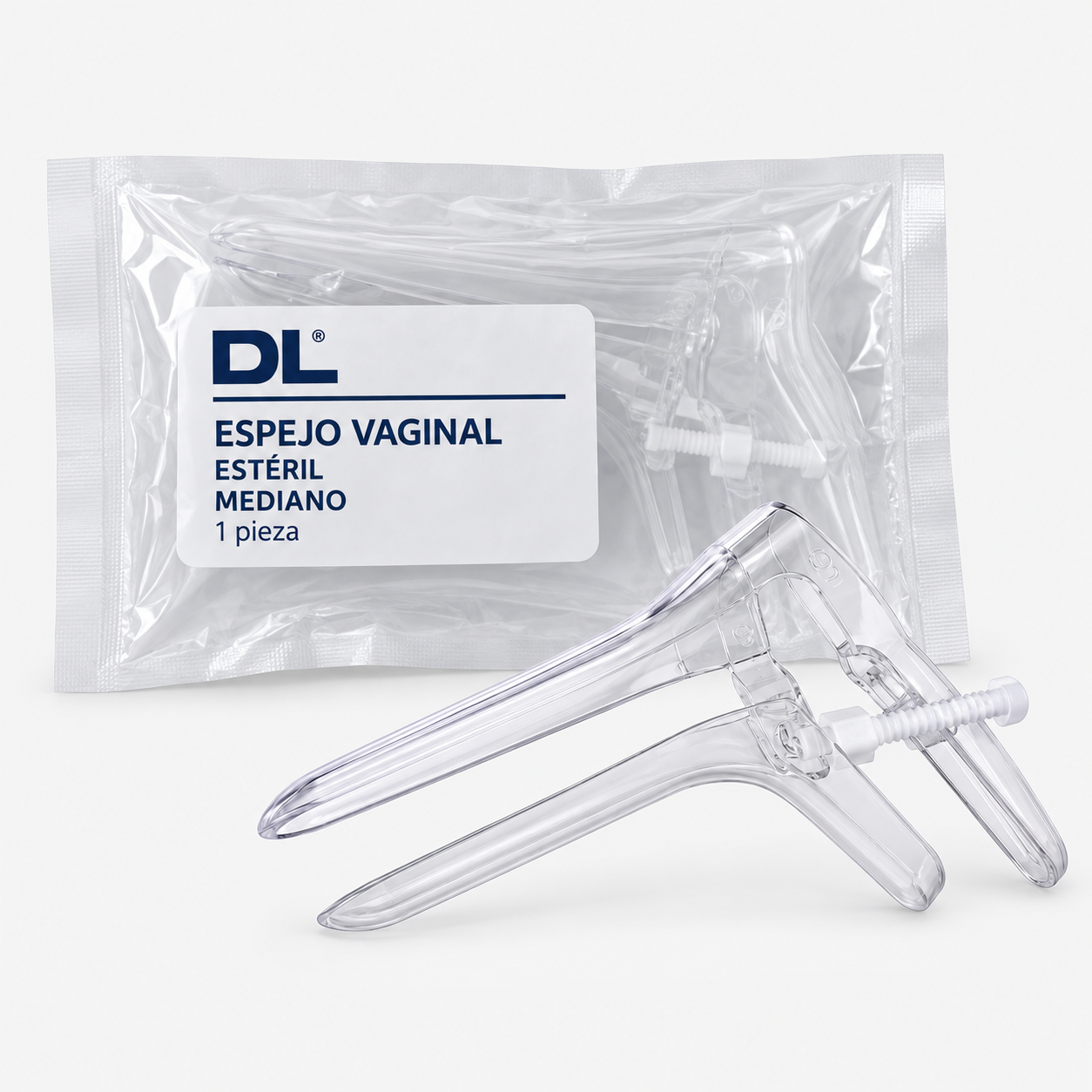 Espejo vaginal desechable, de cremallera, tamaño mediano, estéril