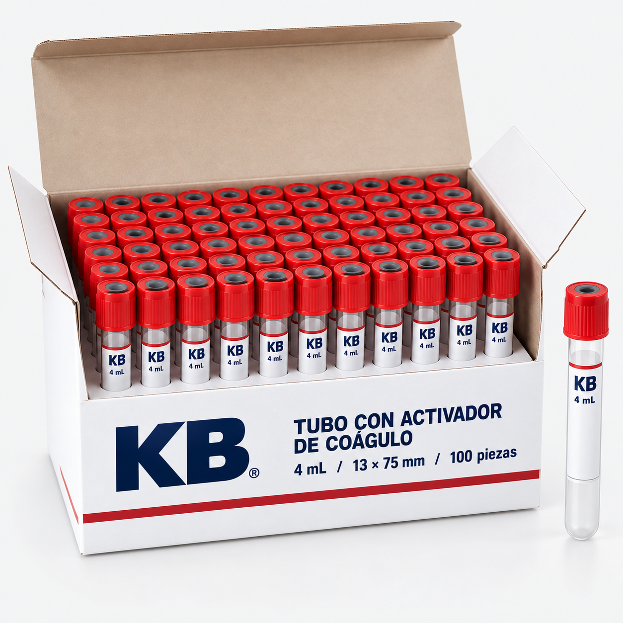 Tubo tapón rojo con activador de coágulo